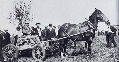 During the 1930s when R.B. Bennet was Prime Minister, many Canadians, strapped for cash, would hook their cars up to their horses, creating what became known as the "Bennet Buggy". Horsepower was cheaper than fuel.